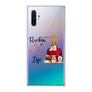 Personalized Rockin's The Dog Mom Life Transparent Silicone Phonecase Printed 22MAY-HC21