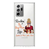 Personalized Rockin's The Dog Mom Life Transparent Silicone Phonecase Printed 22MAY-HC21