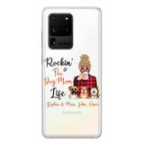Personalized Rockin's The Dog Mom Life Transparent Silicone Phonecase Printed 22MAY-HC21