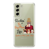 Personalized Rockin's The Dog Mom Life Transparent Silicone Phonecase Printed 22MAY-HC21