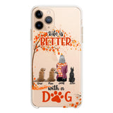 PERSONALIZE TRANSPARENT SILICONE PHONECASE DOG MOM LIFE IS BETTER WITH DOG