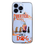 PERSONALIZE TRANSPARENT SILICONE PHONECASE DOG MOM LIFE IS BETTER WITH DOG