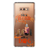 PERSONALIZE TRANSPARENT SILICONE PHONECASE DOG MOM LIFE IS BETTER WITH DOG