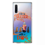 PERSONALIZE TRANSPARENT SILICONE PHONECASE DOG MOM LIFE IS BETTER WITH DOG