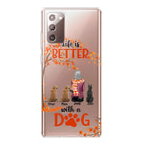 PERSONALIZE TRANSPARENT SILICONE PHONECASE DOG MOM LIFE IS BETTER WITH DOG