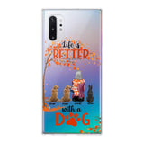 PERSONALIZE TRANSPARENT SILICONE PHONECASE DOG MOM LIFE IS BETTER WITH DOG