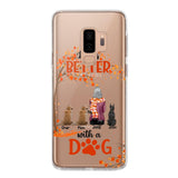 PERSONALIZE TRANSPARENT SILICONE PHONECASE DOG MOM LIFE IS BETTER WITH DOG