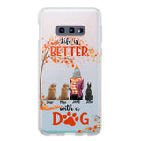 PERSONALIZE TRANSPARENT SILICONE PHONECASE DOG MOM LIFE IS BETTER WITH DOG