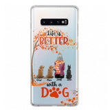 PERSONALIZE TRANSPARENT SILICONE PHONECASE DOG MOM LIFE IS BETTER WITH DOG