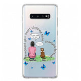 Personalized Girl Love Dog Transparent Silicone Phonecase Printed 22MAY-DT20