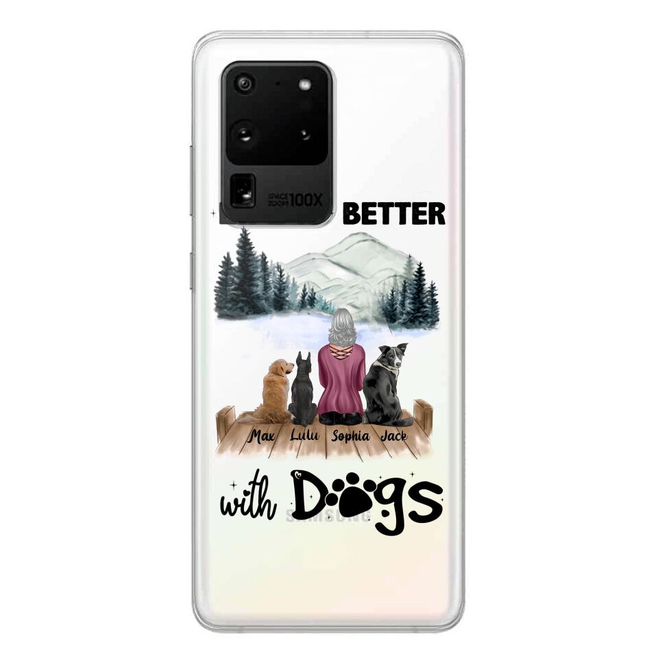 PERSONALIZED LIFE IS BETTER WITH DOGS SILICON PHONECASE NQVQ2105