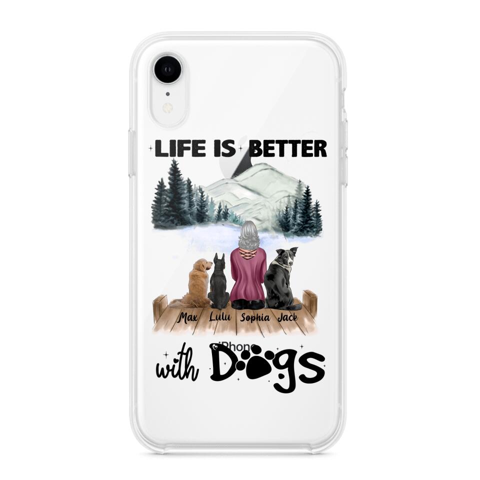 PERSONALIZED LIFE IS BETTER WITH DOGS SILICON PHONECASE NQVQ2105