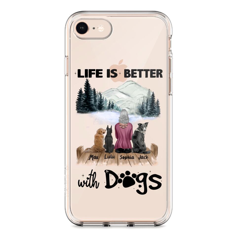 PERSONALIZED LIFE IS BETTER WITH DOGS SILICON PHONECASE NQVQ2105