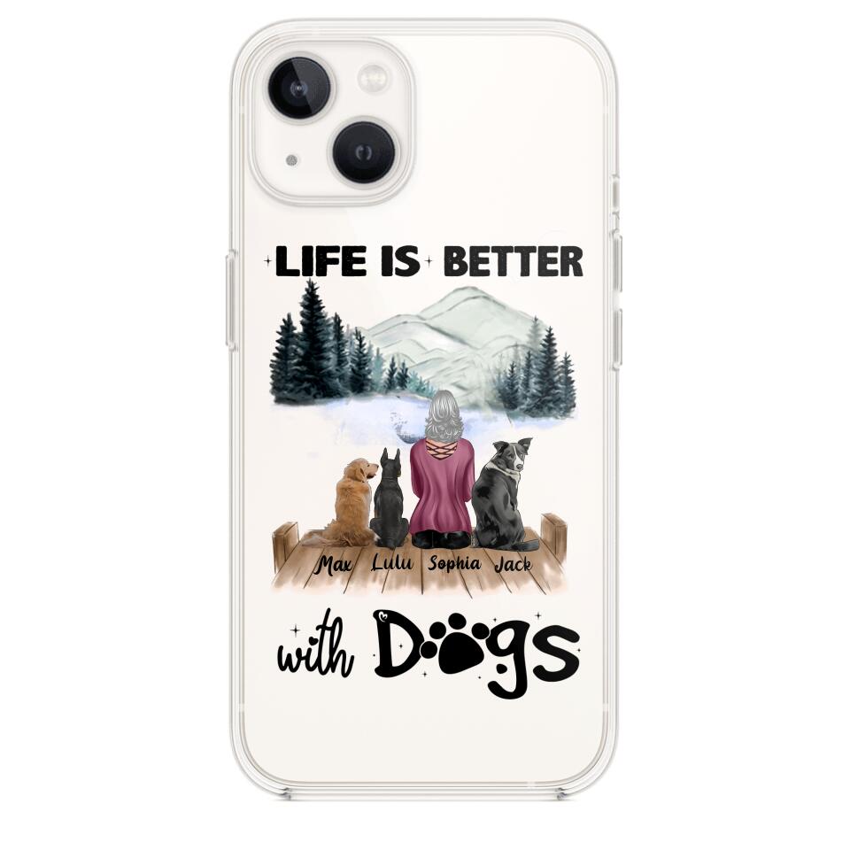 PERSONALIZED LIFE IS BETTER WITH DOGS SILICON PHONECASE NQVQ2105