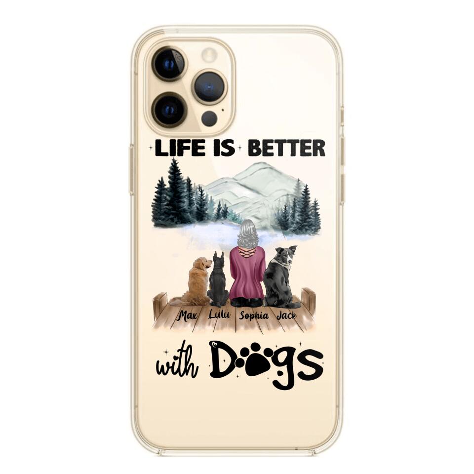 PERSONALIZED LIFE IS BETTER WITH DOGS SILICON PHONECASE NQVQ2105