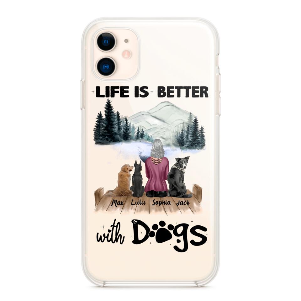 PERSONALIZED LIFE IS BETTER WITH DOGS SILICON PHONECASE NQVQ2105