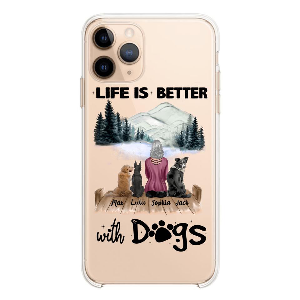 PERSONALIZED LIFE IS BETTER WITH DOGS SILICON PHONECASE NQVQ2105