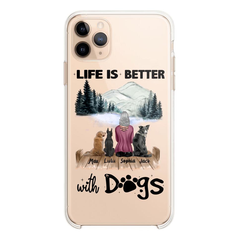PERSONALIZED LIFE IS BETTER WITH DOGS SILICON PHONECASE NQVQ2105