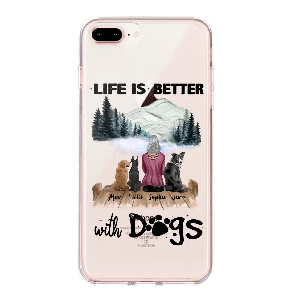 PERSONALIZED LIFE IS BETTER WITH DOGS SILICON PHONECASE NQVQ2105
