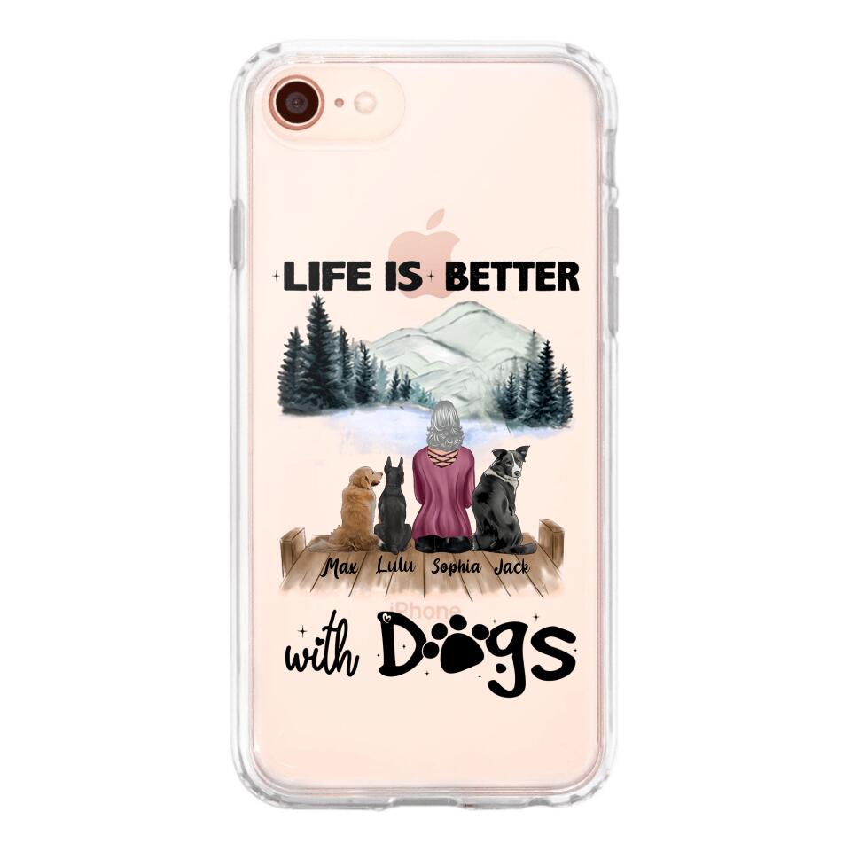 PERSONALIZED LIFE IS BETTER WITH DOGS SILICON PHONECASE NQVQ2105