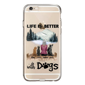PERSONALIZED LIFE IS BETTER WITH DOGS SILICON PHONECASE NQVQ2105