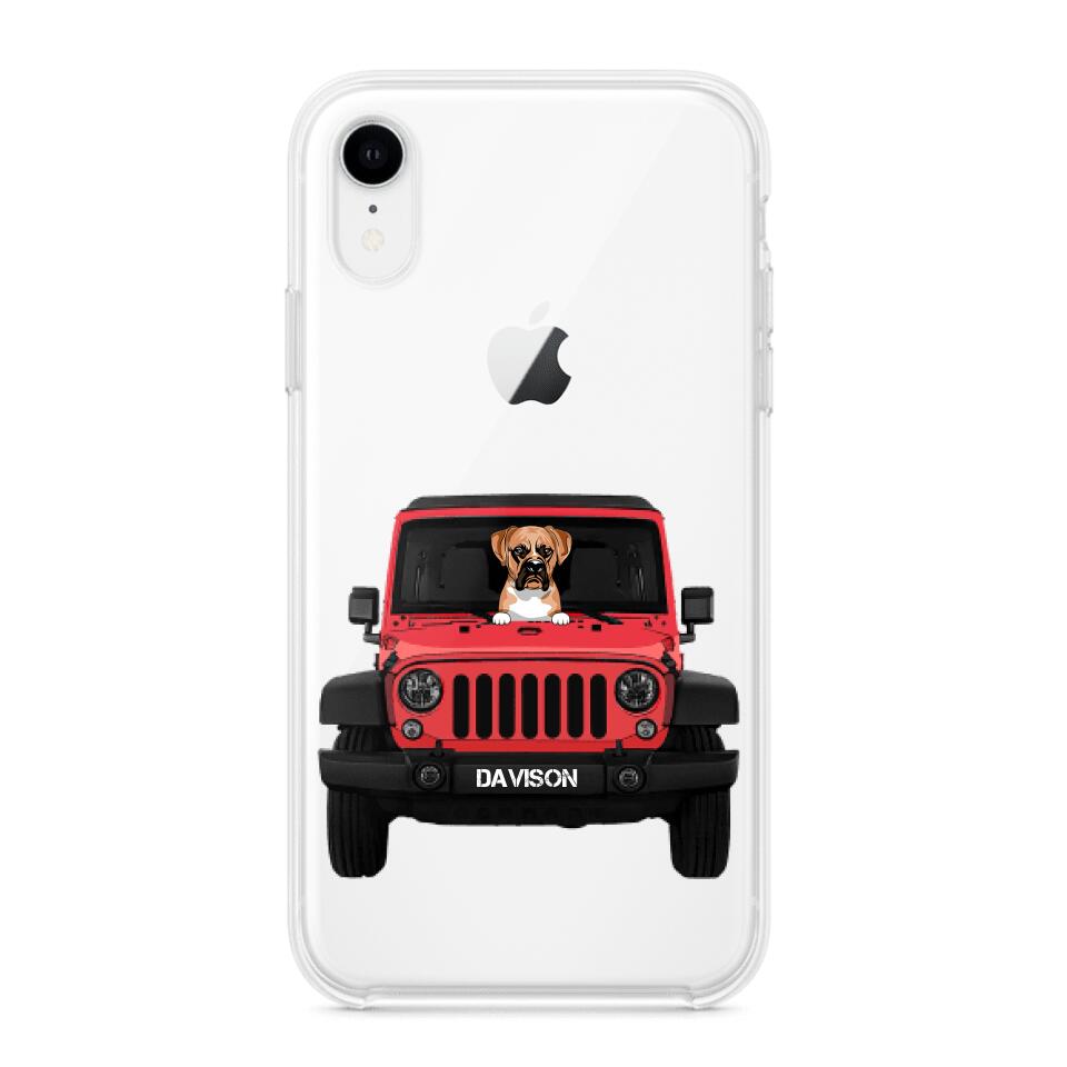 Personalized Jeep Dog Transparent Silicone Phonecase Printed 22MAY-HQ23