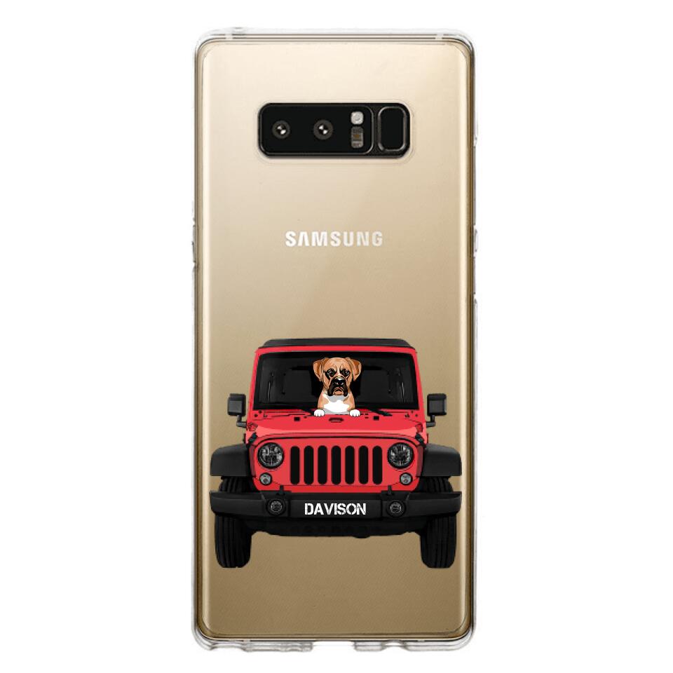 Personalized Jeep Dog Transparent Silicone Phonecase Printed 22MAY-HQ23