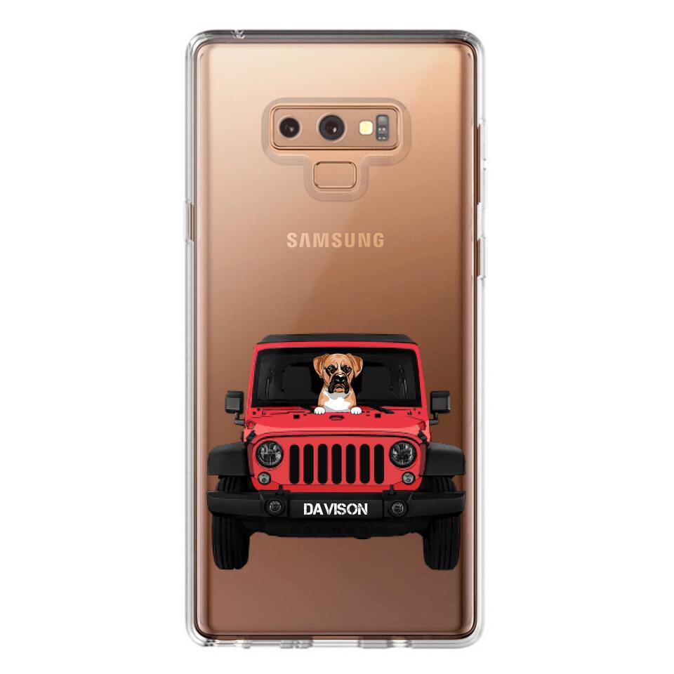 Personalized Jeep Dog Transparent Silicone Phonecase Printed 22MAY-HQ23
