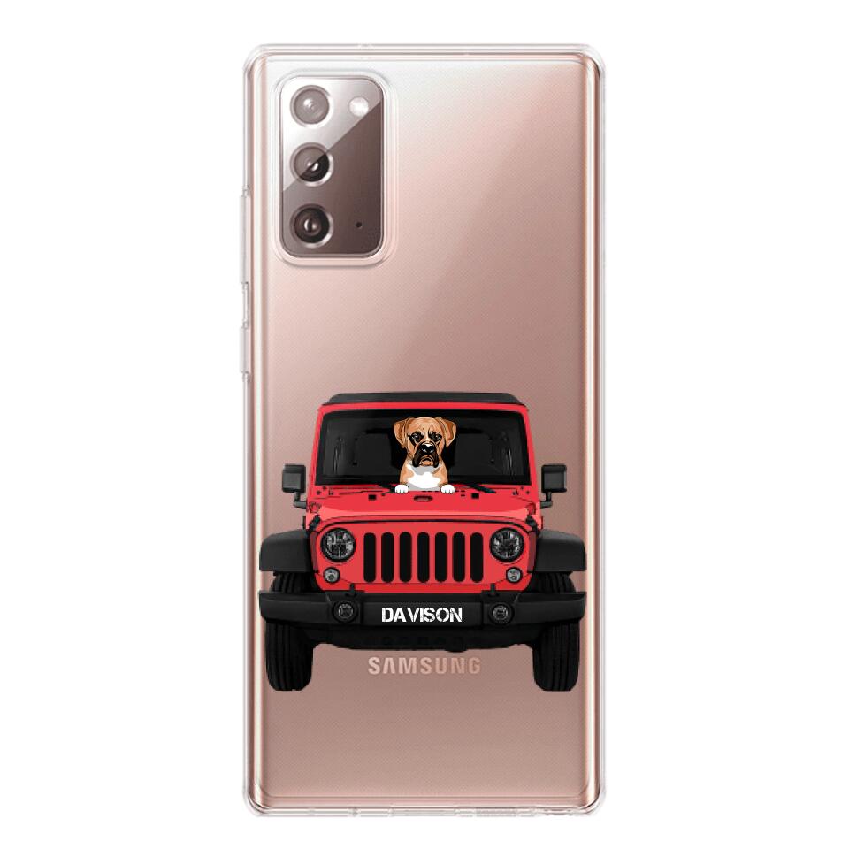 Personalized Jeep Dog Transparent Silicone Phonecase Printed 22MAY-HQ23