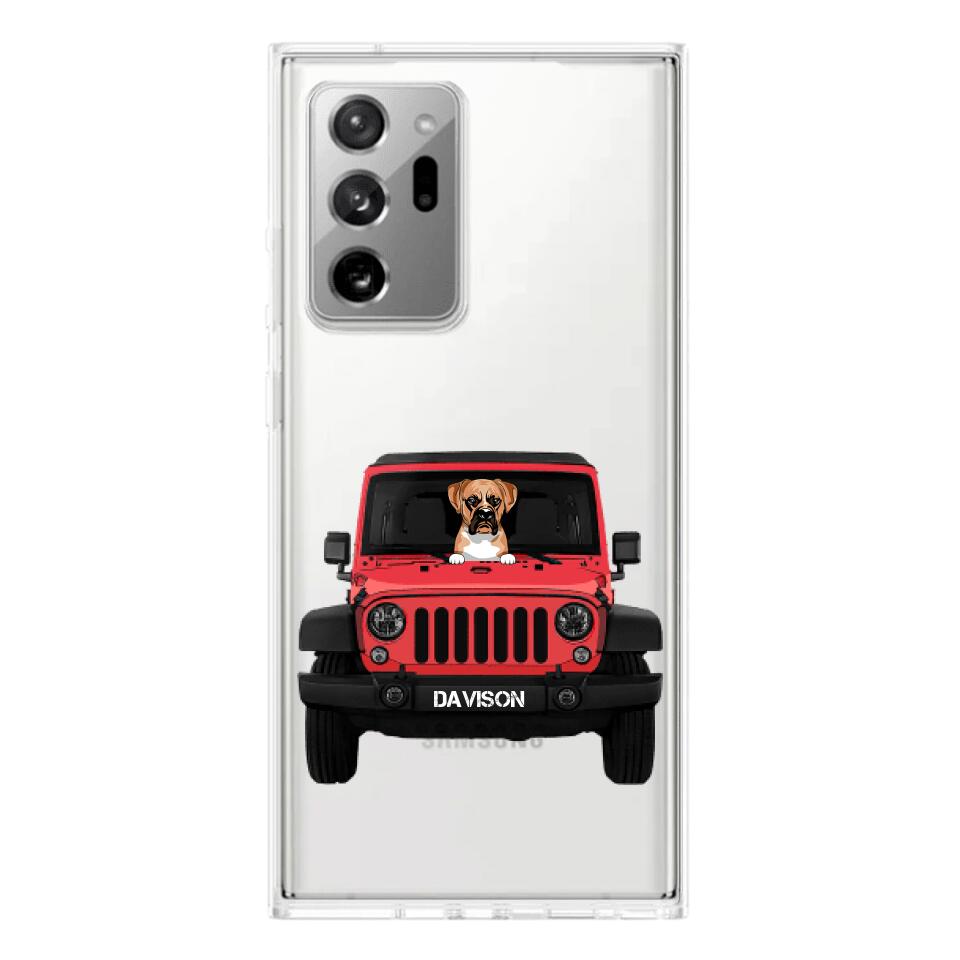 Personalized Jeep Dog Transparent Silicone Phonecase Printed 22MAY-HQ23