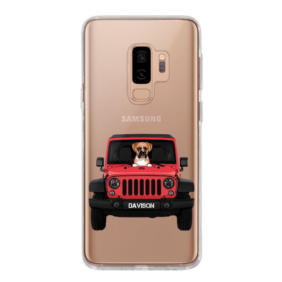 Personalized Jeep Dog Transparent Silicone Phonecase Printed 22MAY-HQ23