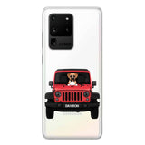 Personalized Jeep Dog Transparent Silicone Phonecase Printed 22MAY-HQ23