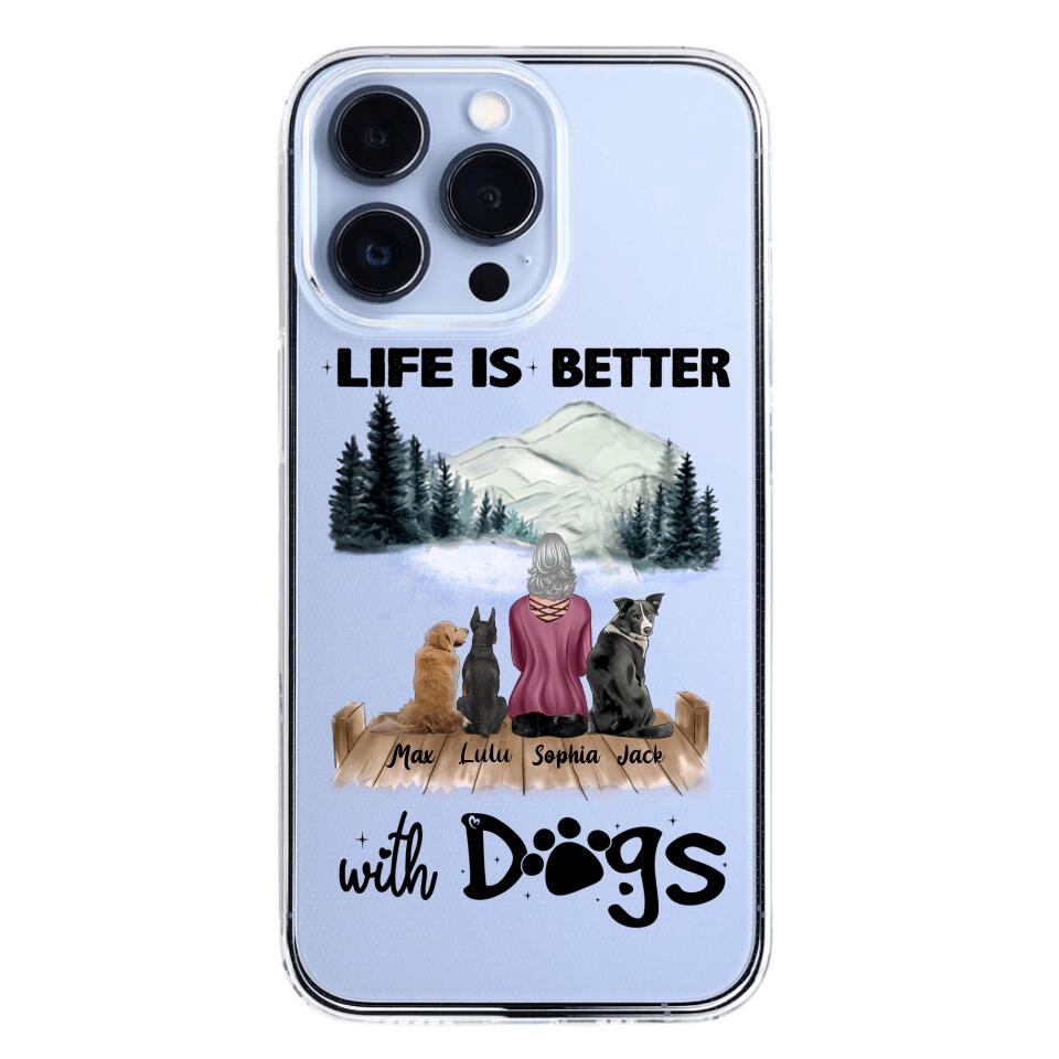 PERSONALIZED LIFE IS BETTER WITH DOGS SILICON PHONECASE NQVQ2105