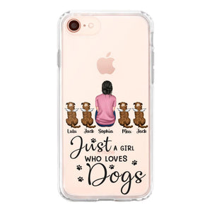 Personalized Just A Girl Who Loves Dogs Transparent Silicone Phonecase Printed 22MAY-HC23