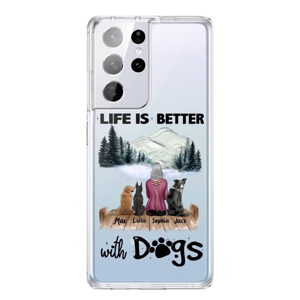 PERSONALIZED LIFE IS BETTER WITH DOGS SILICON PHONECASE NQVQ2105