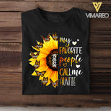 Personalized My Favorite People Call Me Auntie Sunflower Kid Name Tshirt Printed NQTN2305