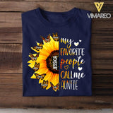 Personalized My Favorite People Call Me Auntie Sunflower Kid Name Tshirt Printed NQTN2305