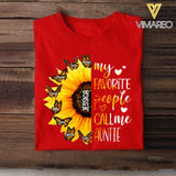Personalized My Favorite People Call Me Auntie Sunflower Kid Name Tshirt Printed NQTN2305
