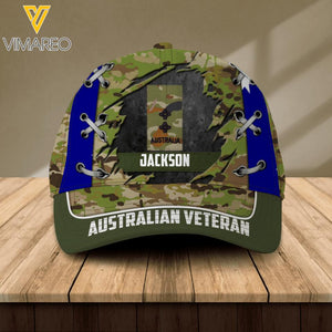 DH Personalized Australian Veterans Camo Peaked Cap Printed DT2405