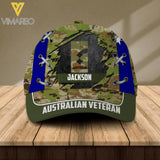 DH Personalized Australian Veterans Camo Peaked Cap Printed DT2405