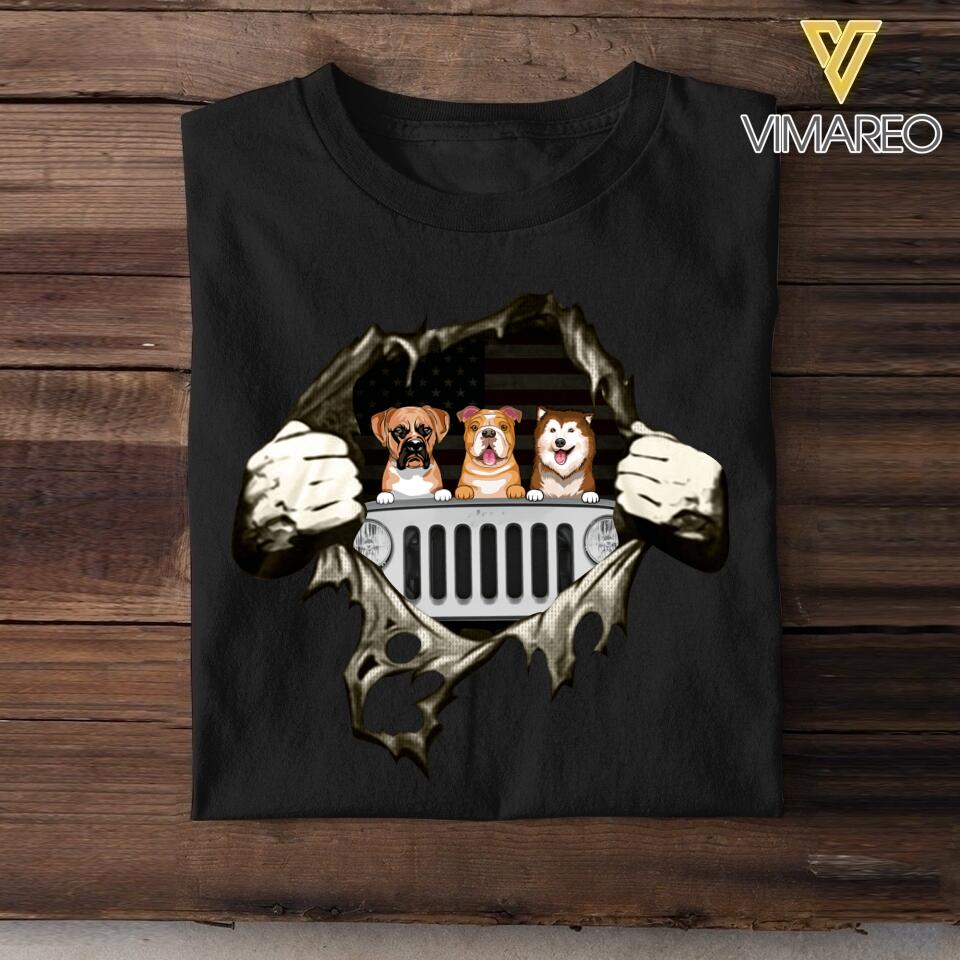 Personalized Jeep Dogs Tshirt Printed 22MAY-LN24