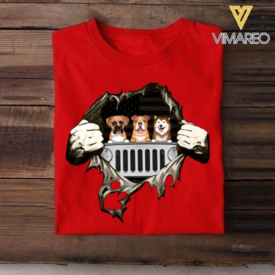 Personalized Jeep Dogs Tshirt Printed 22MAY-LN24