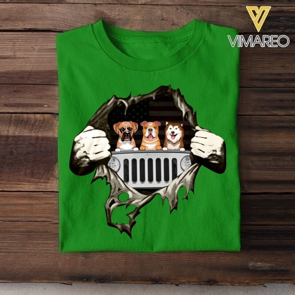 Personalized Jeep Dogs Tshirt Printed 22MAY-LN24