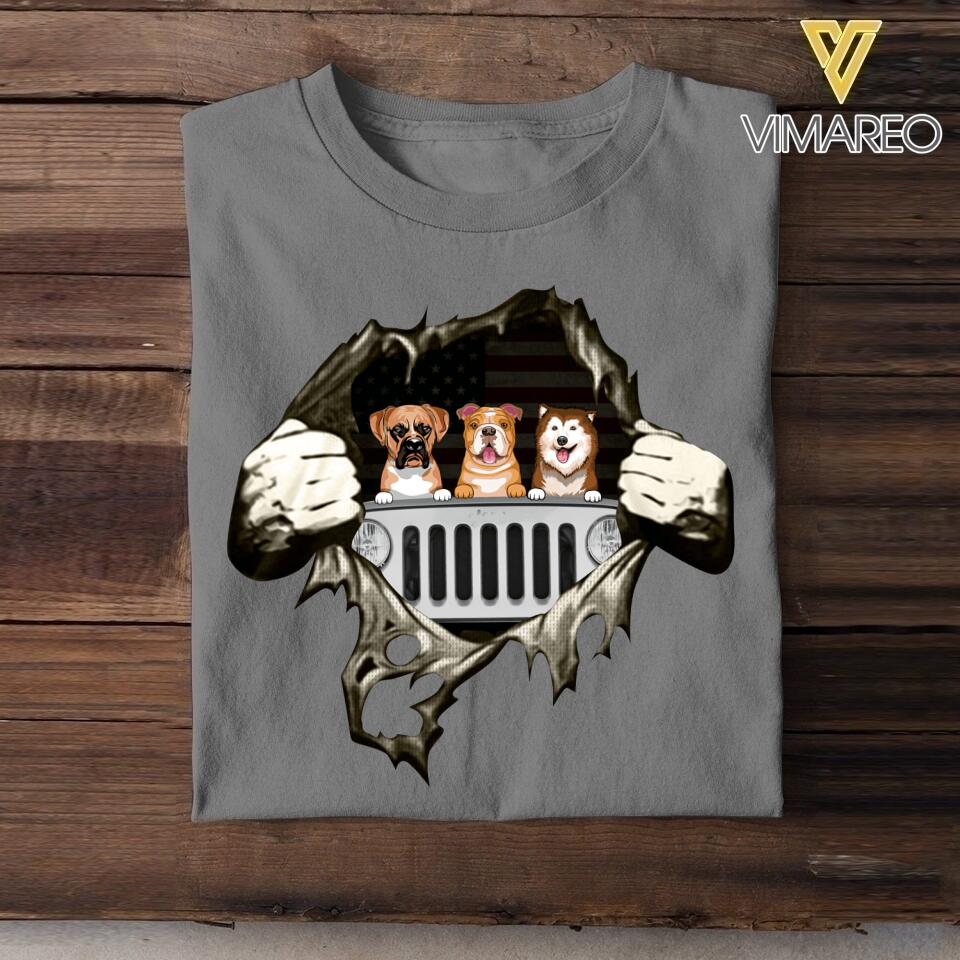 Personalized Jeep Dogs Tshirt Printed 22MAY-LN24