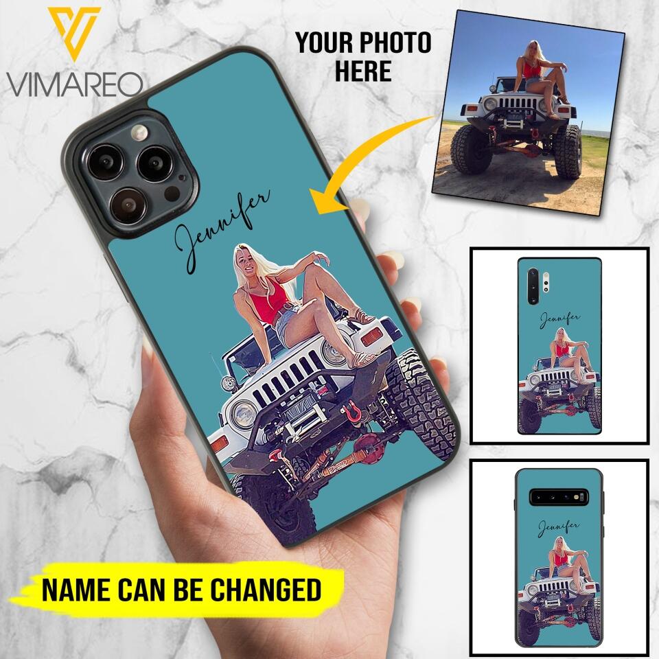 Personalized Jeep Girl Phone Case Printed 22MAY-HC24