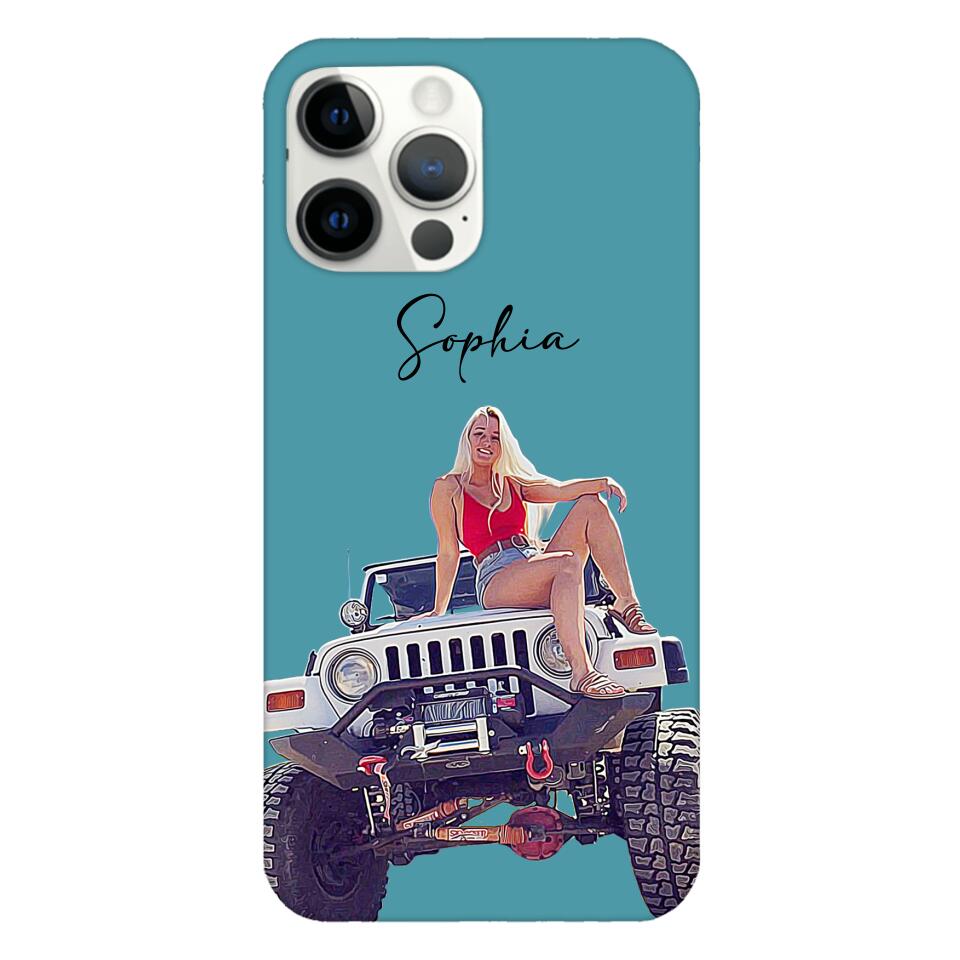 Personalized Jeep Girl Phone Case Printed 22MAY-HC24
