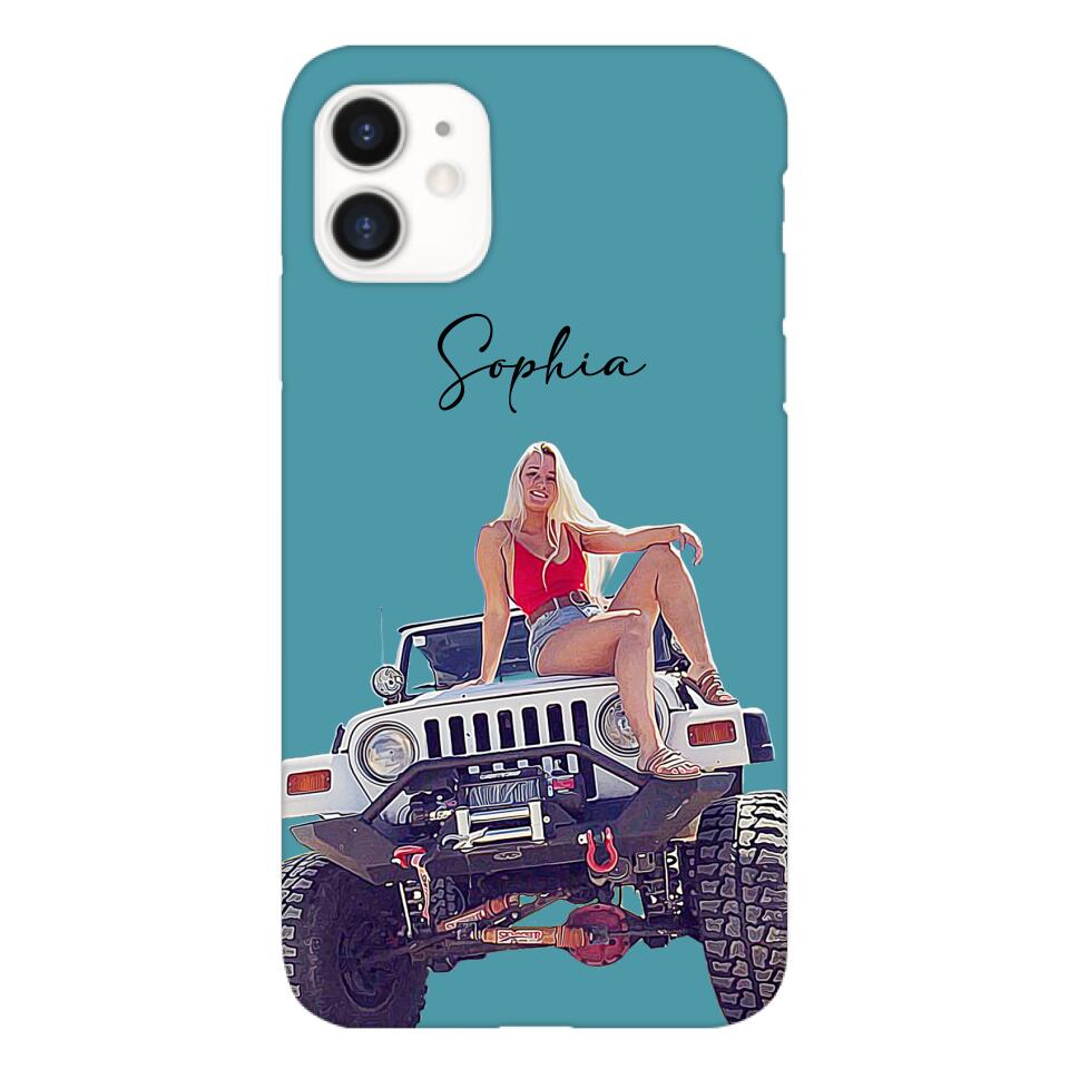 Personalized Jeep Girl Phone Case Printed 22MAY-HC24