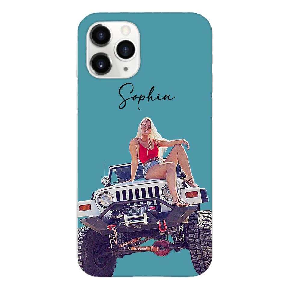 Personalized Jeep Girl Phone Case Printed 22MAY-HC24