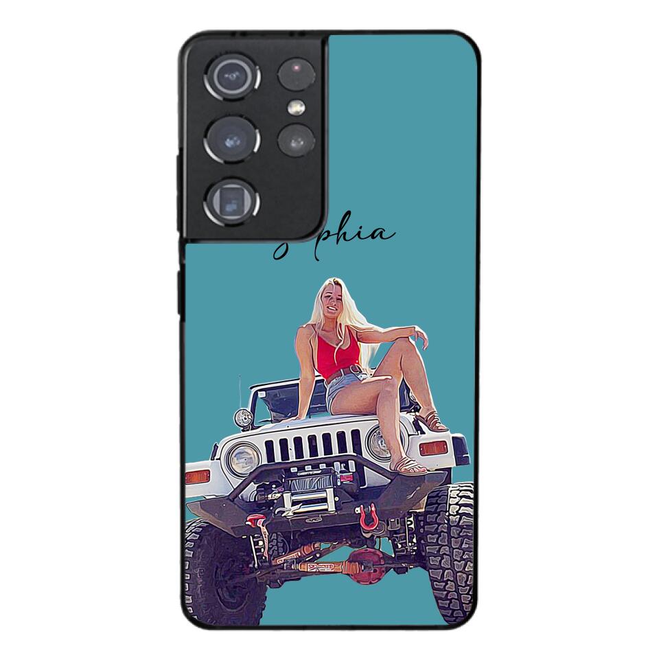 Personalized Jeep Girl Phone Case Printed 22MAY-HC24