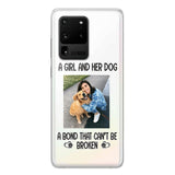PERSONALIZED A GIRL AND HER DOG A BOND THAT CAN'T BE BROKEN SILICON PHONECASE QTTN2405